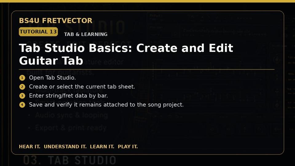 Tab Studio Basics: Create and Edit Guitar Tab
