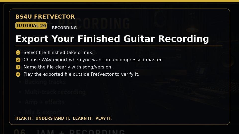 Export Your Finished Guitar Recording