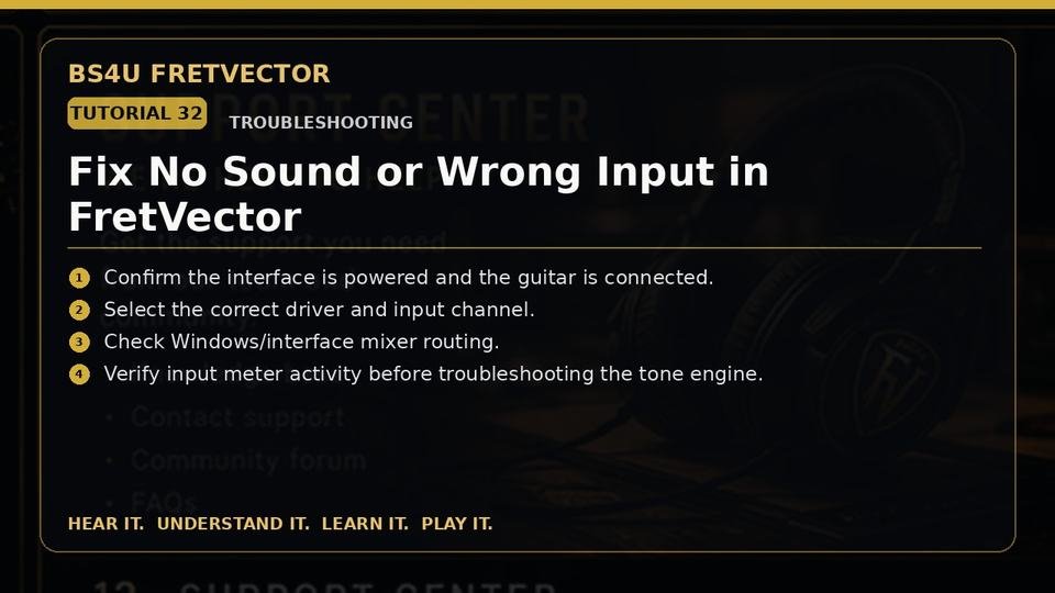 Fix No Sound or Wrong Input in FretVector